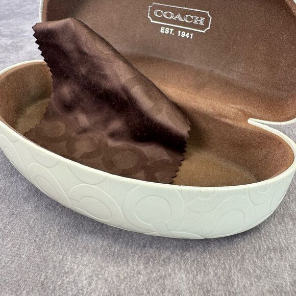 Coach White Embossed Clamshell Case Sunglasses - Picture 7 of 7
